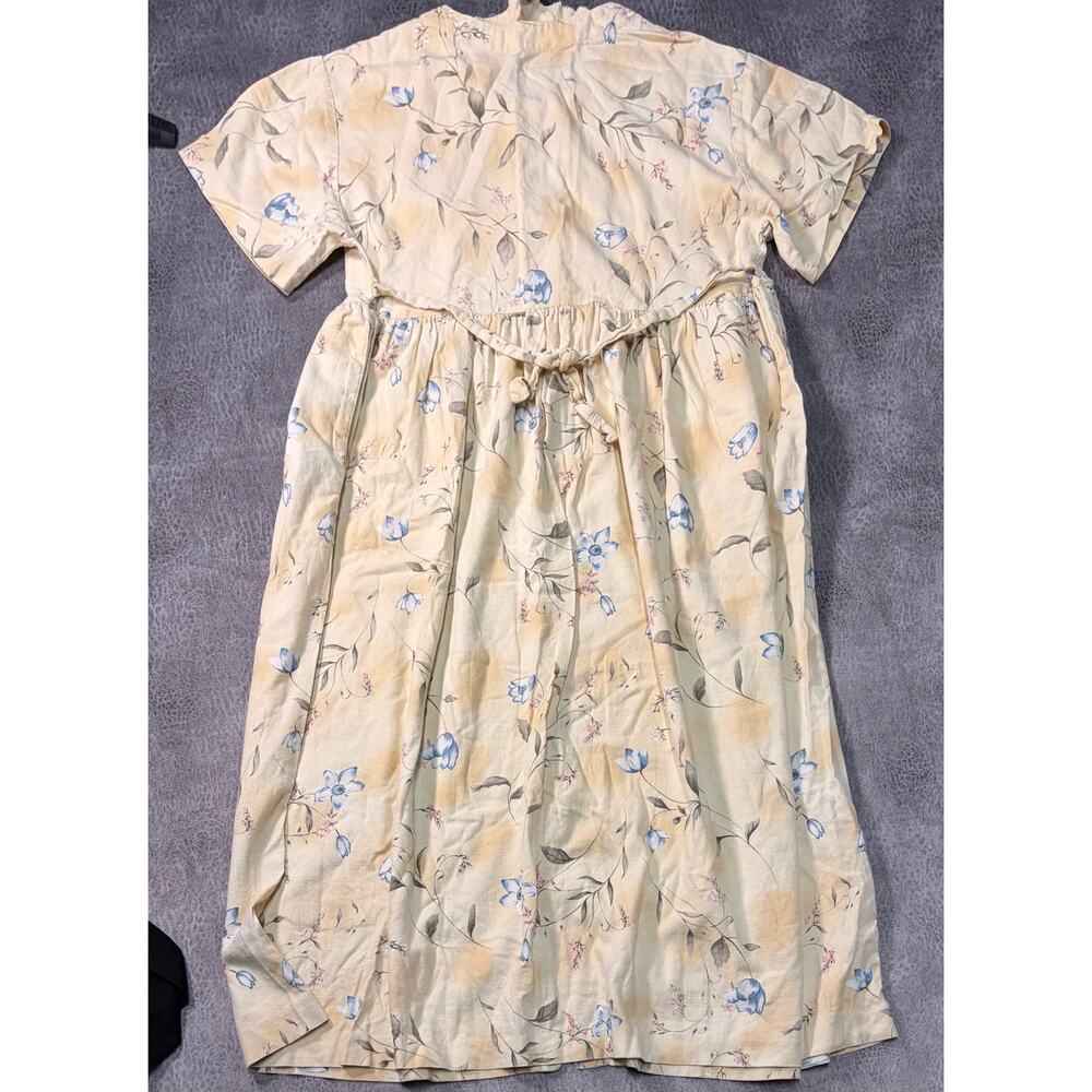 Vintage Manor House Floral Pastel Yellow Maxi Dress - Picture 6 of 7
